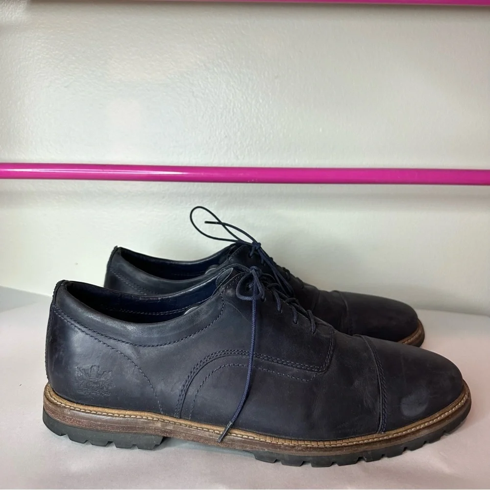 Cole Haan Richardson Navy Blue Leather Oxford Shoes Sz 9 Mens